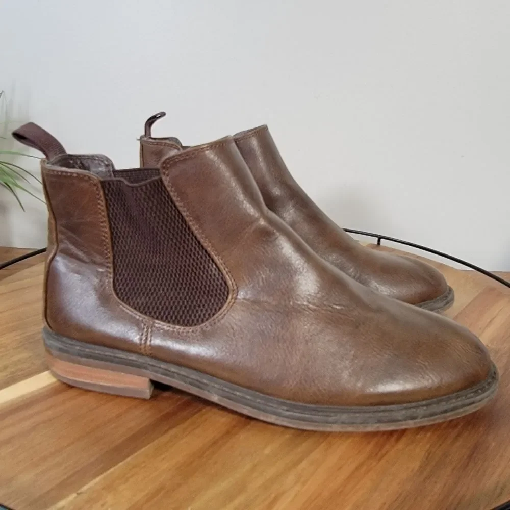 Ashford Hayes Porter Brown Leather Chelsea Boots Slip on Size 4 M